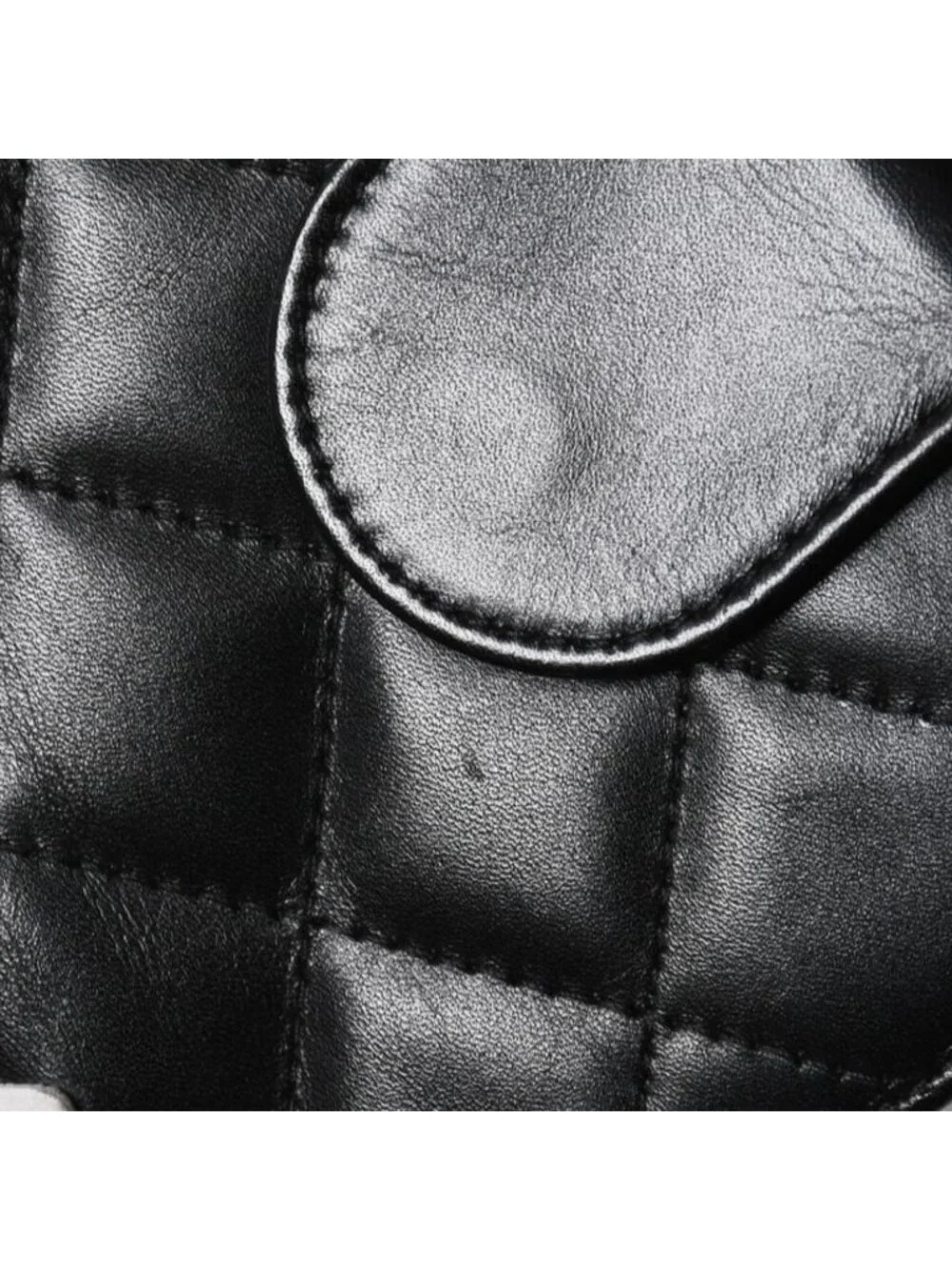 Chanel Cambon Line Bifold Wallet CC Logo Calfskin Kiss Lock Black Silver